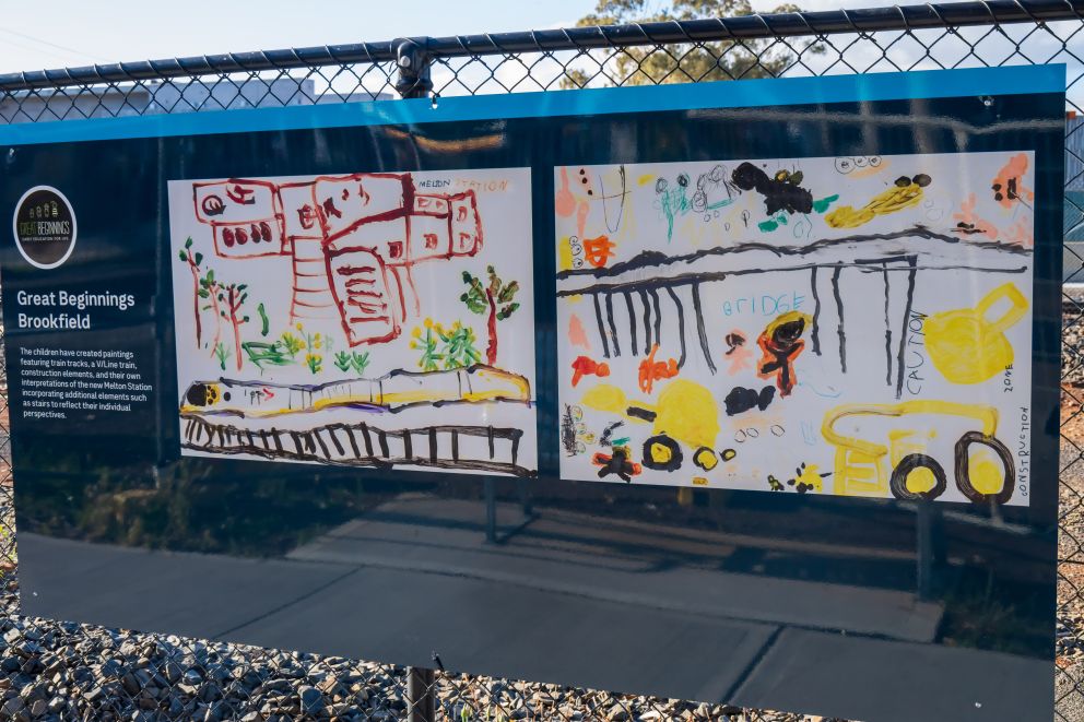Artworks by Great Beginnings Brookfield have been installed around the Melton construction site