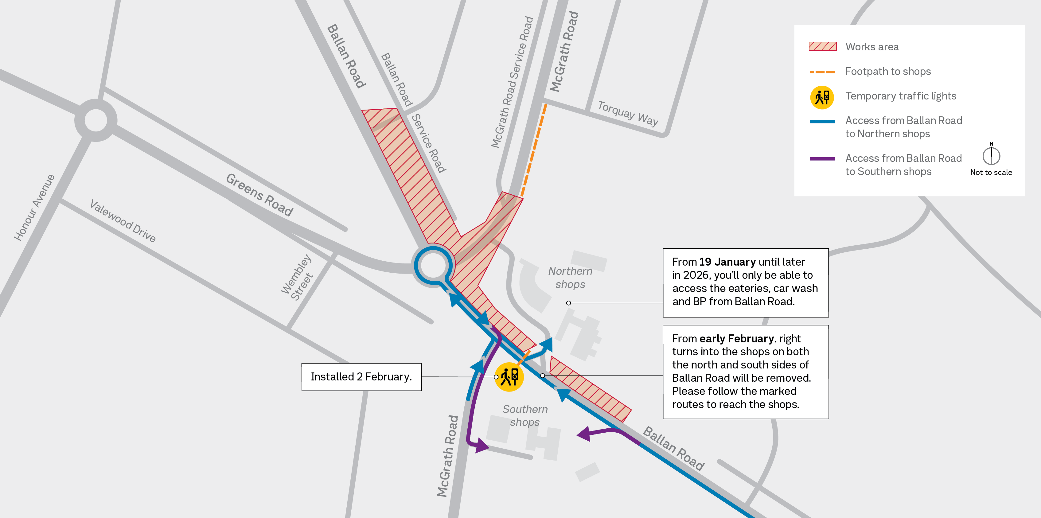 Local shops &ndash; change to access from 19 January until later in 2026