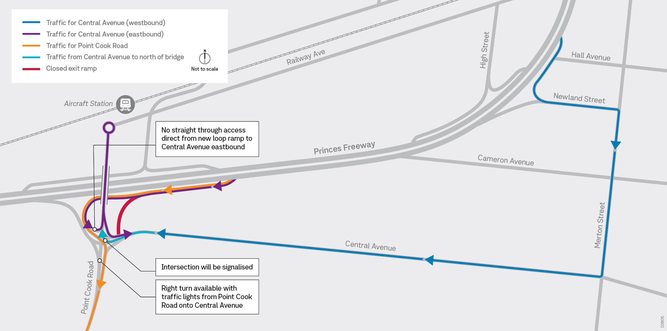 Princes Freeway exit ramp to Central Avenue