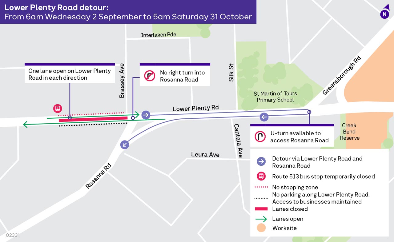 Lower Plenty Detour map