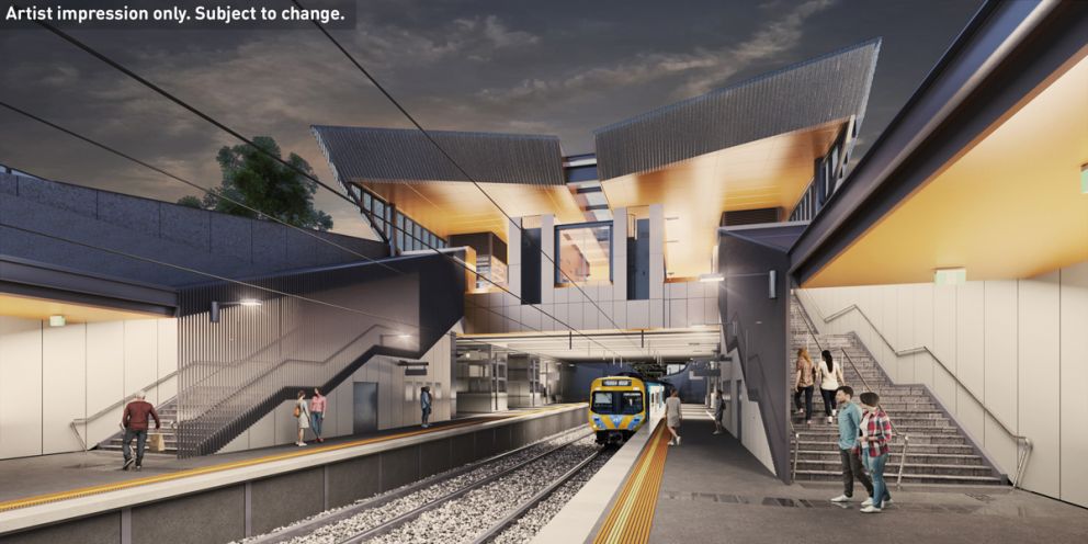 Glenroy Station platform view. Artist impression only. Subject to change.