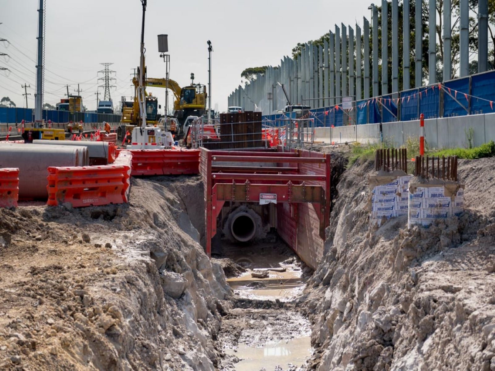 Photo of drainage and asphalt works in progress at Grieve Parade