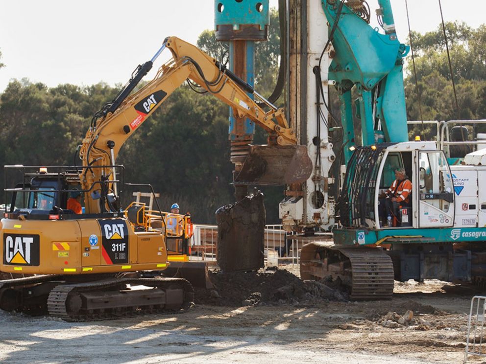 Continuing to build the twin bridges over the Waterways wetlands - June 2020