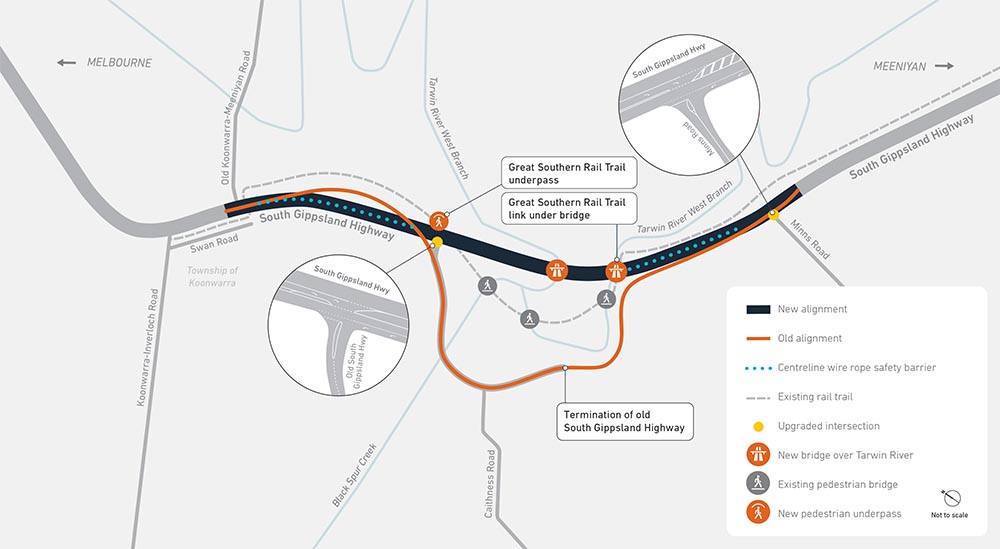 South Gippsland Highway Upgrade Map