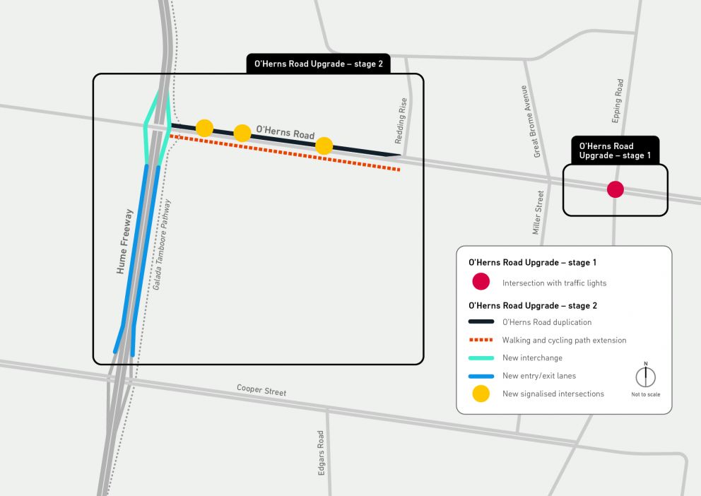 O'Herns Road Upgrade Map