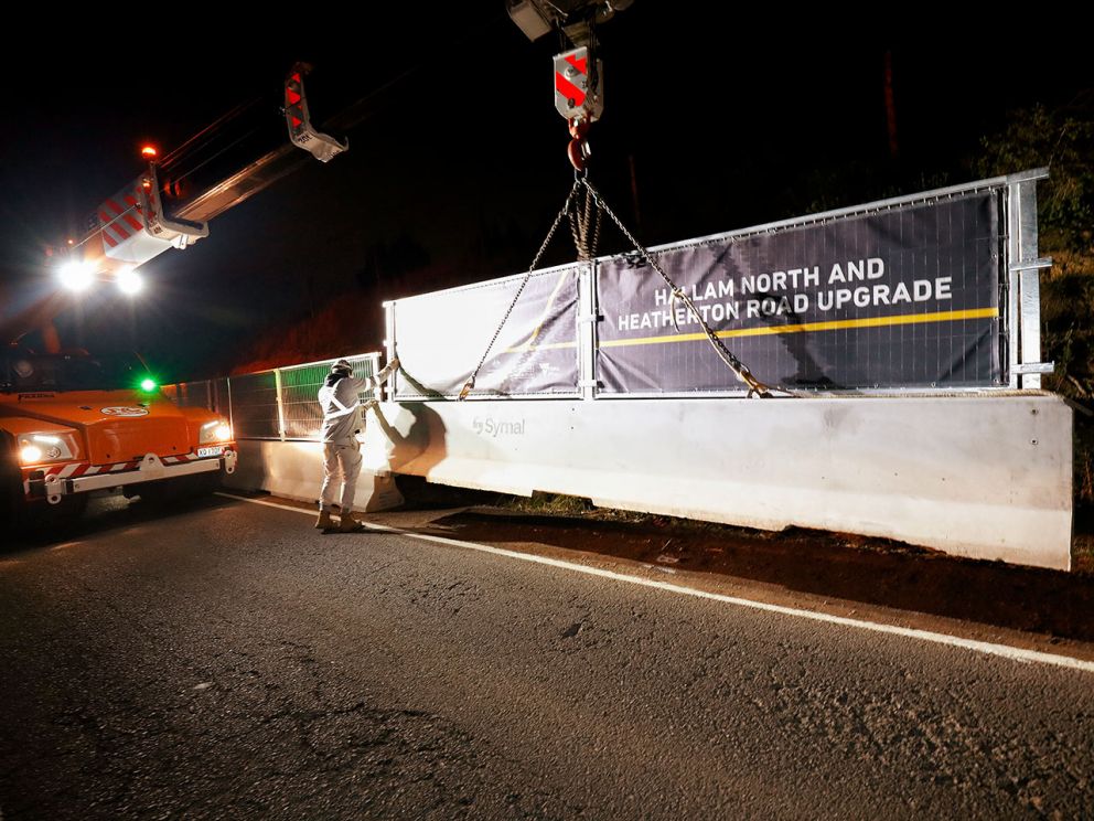 Barriers being installed on Hallam North Road