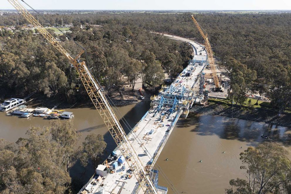 Final works being complete to bridge the gap across the Murray River 