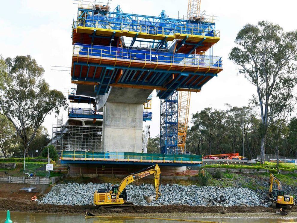 Rock beaching works (Victorian side of river) 