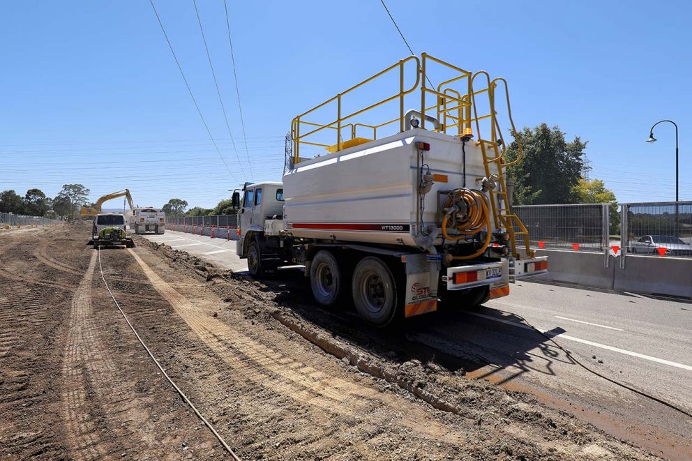 Construction works on the Narre Warren North Road Upgrade