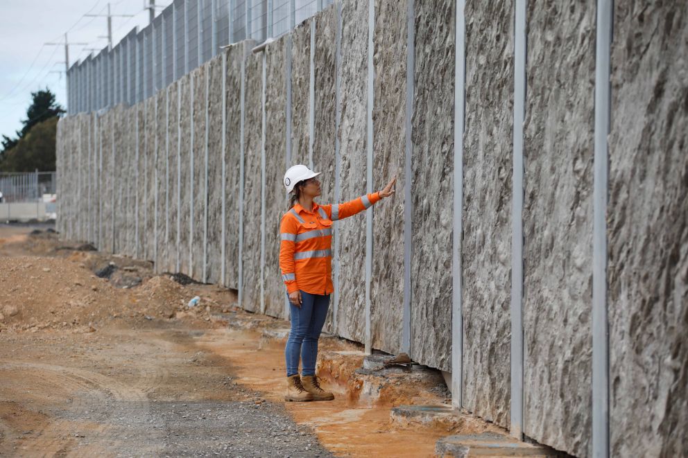 Retaining wall on Hallam North and Heatherton Road Upgrade