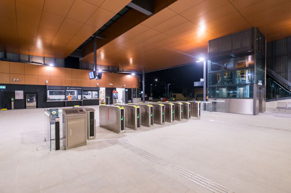 Ground level station concourse