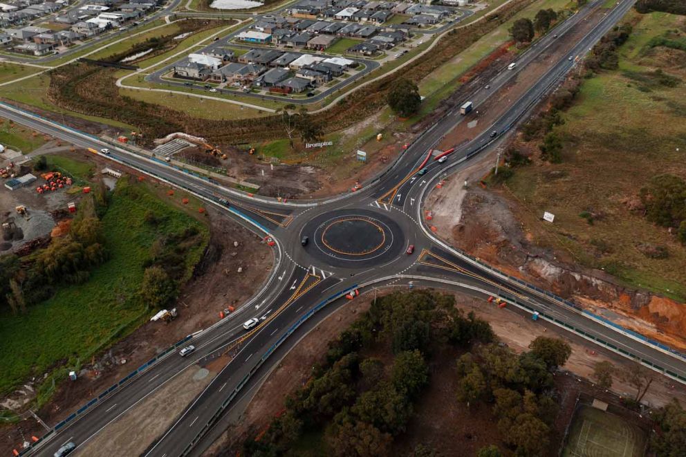 Aerial view of the Ballarto Road intersection