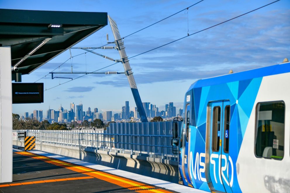 View of Melbourne CBD from the new platform