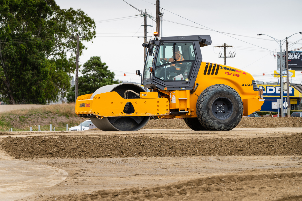 A large yellow roller machinery