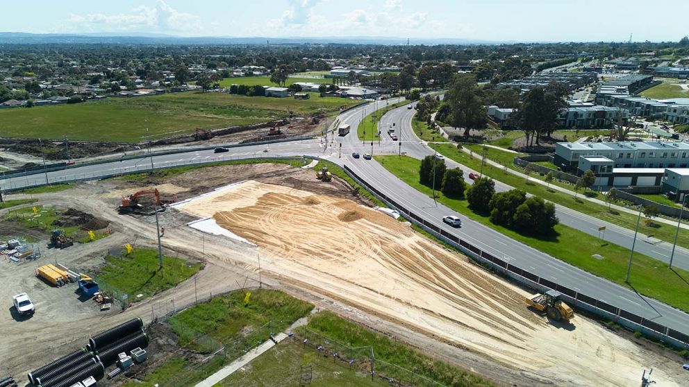 Aerial View of Hall Road Project – Hall Road & Cranbourne Frankston road Intersection