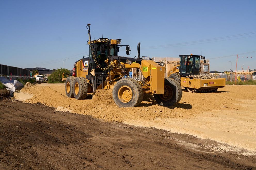 Readying for next lift of Type B in earthworks