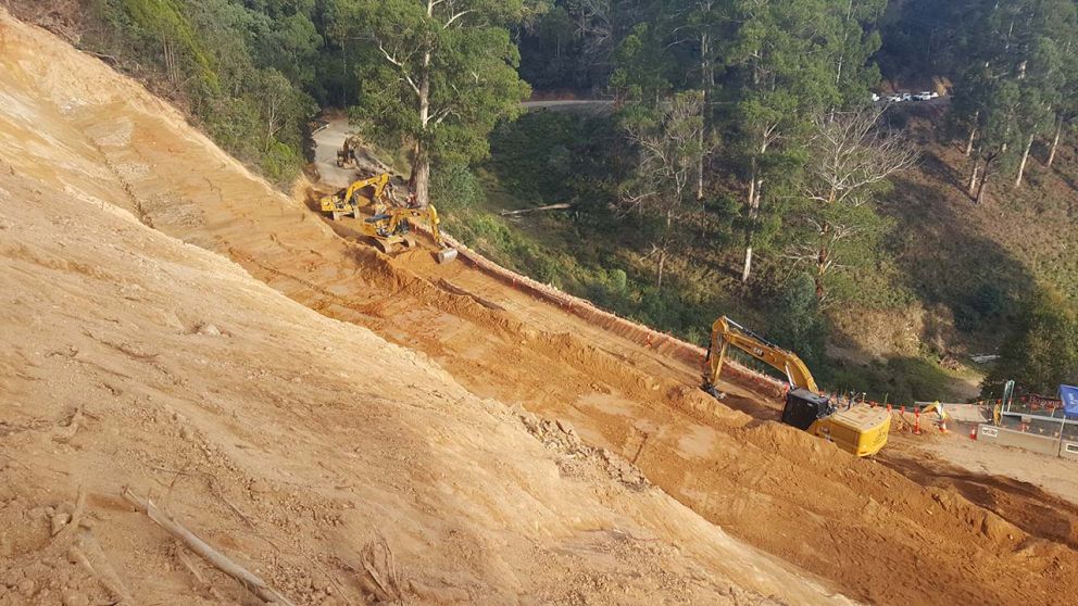 View looking down from the landslip 21 February