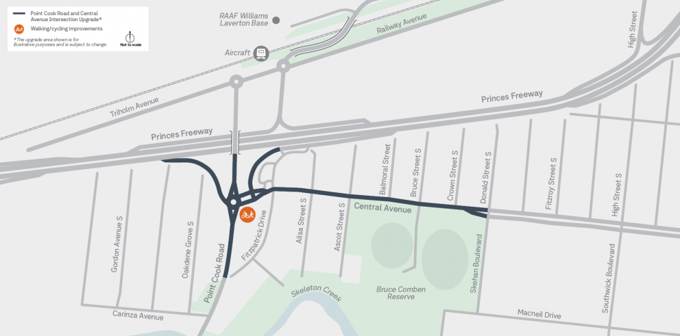 Point Cook Rd and Central Ave Intersection Upgrade Map