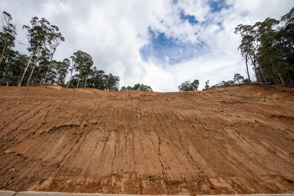 Effects of recent heavy rainfall on the landslip 31 March