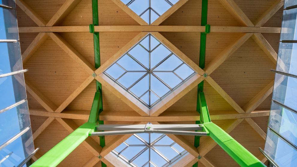 Anzac Station canopy skylights under the canopy