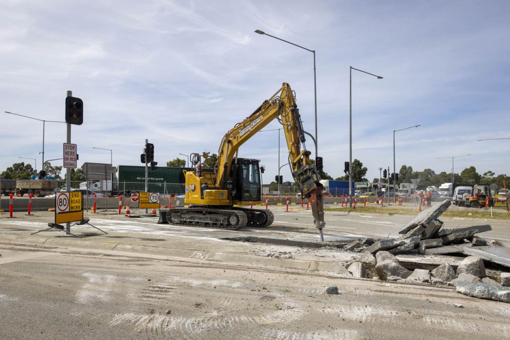 Pound Road West Upgrade construction - February 2023