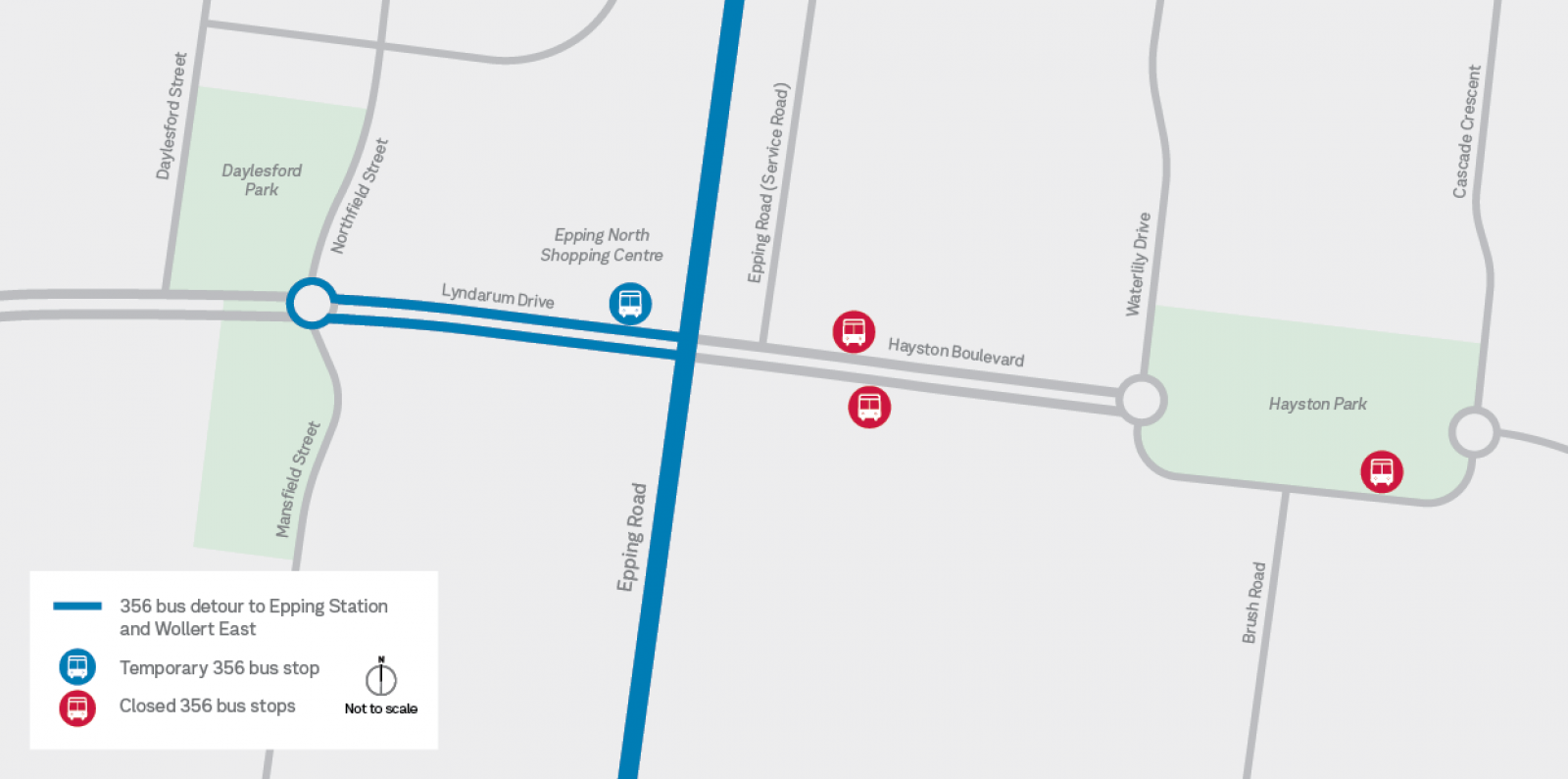 Hayston Blvd 365 Bus Closure Detour Map