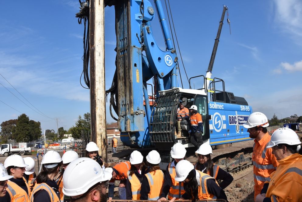 Students from St Columba’s College learn about what goes on behind the scenes to build a bridge