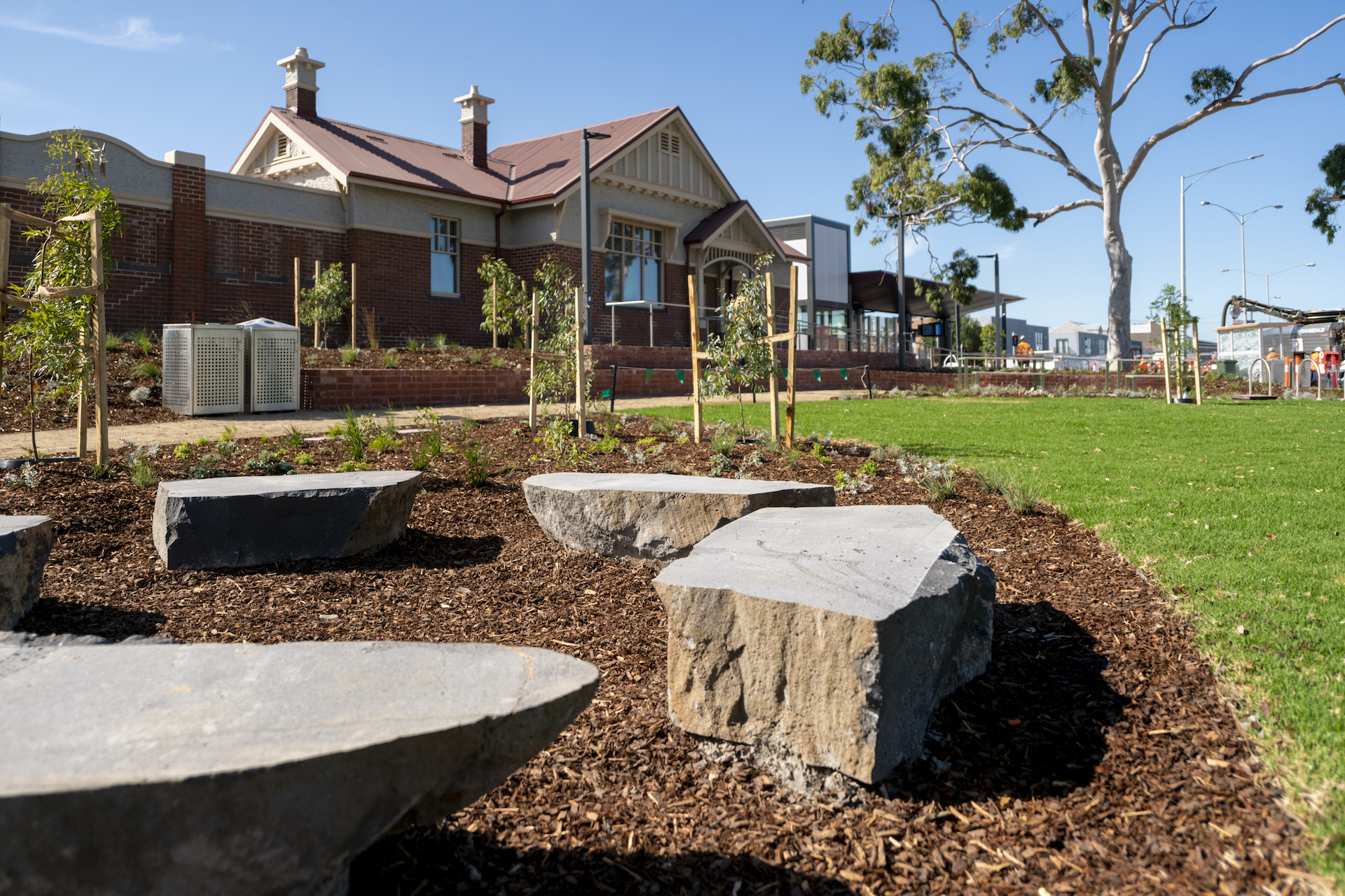 The newly renovated North Williamstown Station, open space and seating area