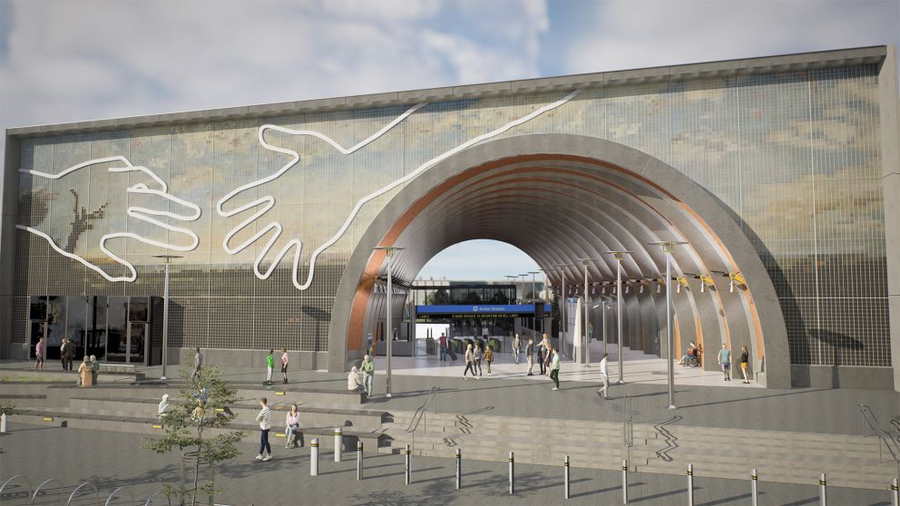 Concept image of the artwork at Arden Station