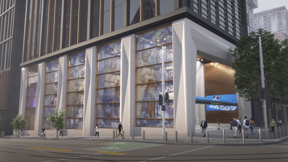 Concept image of the artwork at State Library Station