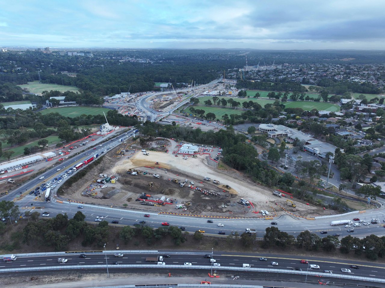 Bulleen Road diversion works underway