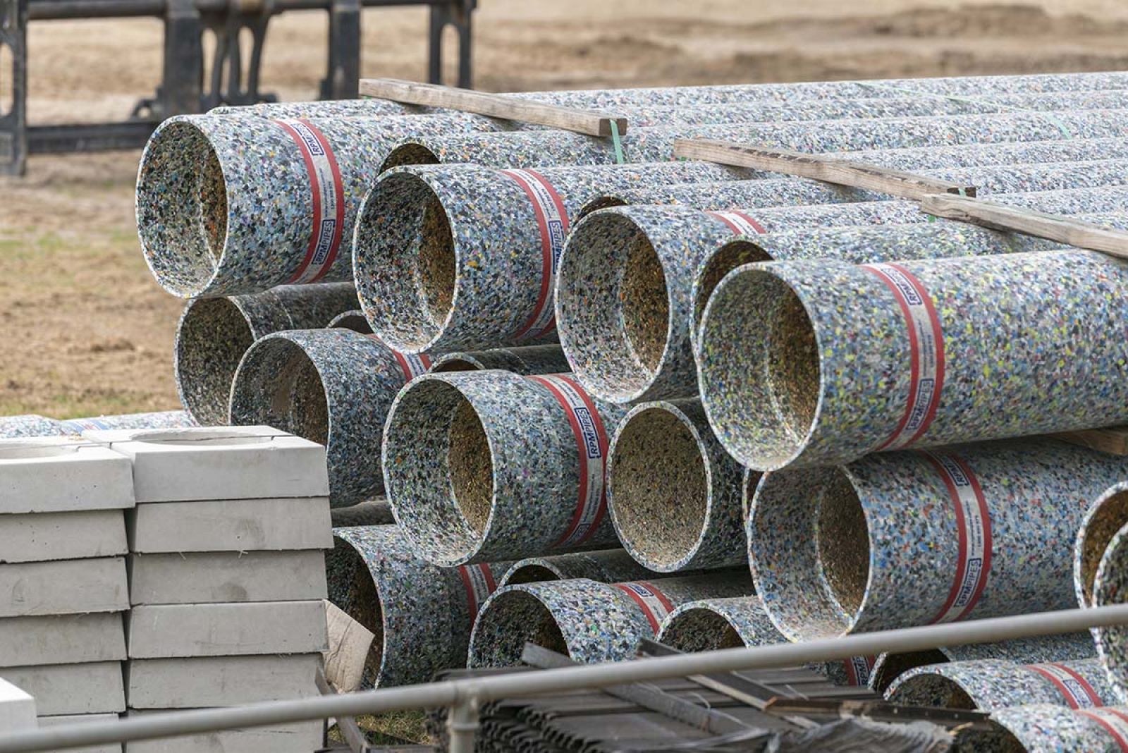 Recycled plastic drainage pipes