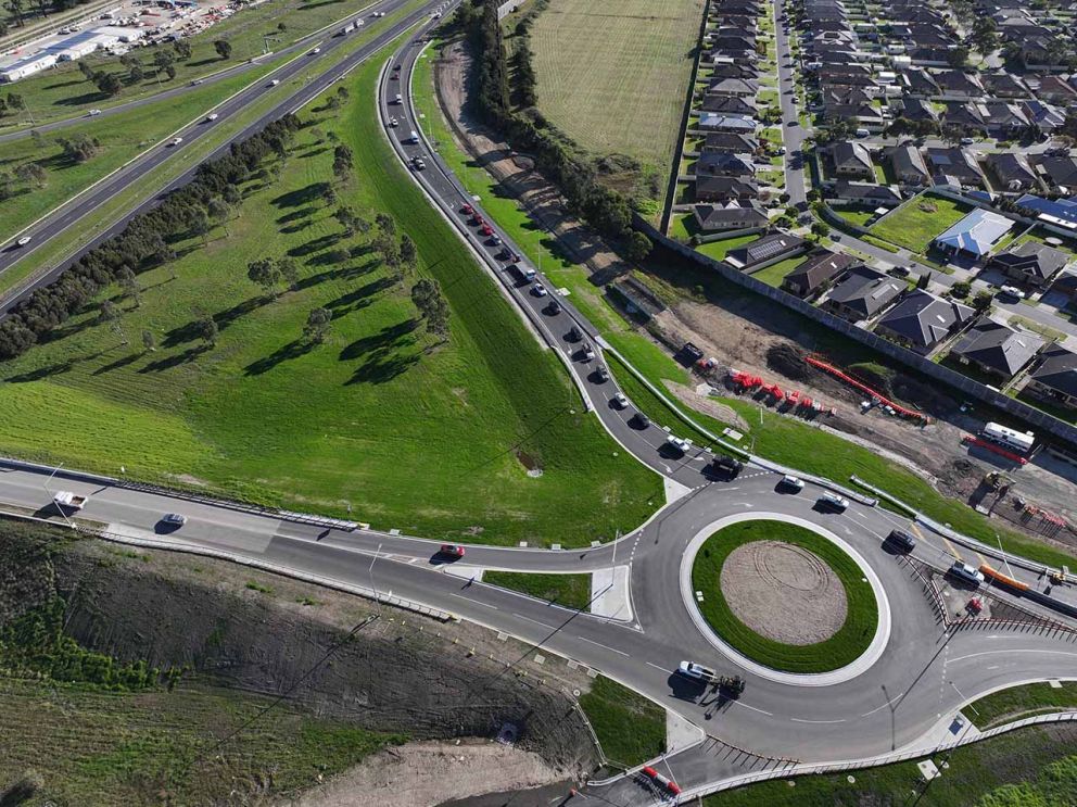 May 2024- The upgraded McGregor Road outbound exit ramp and northern freeway roundabout in action