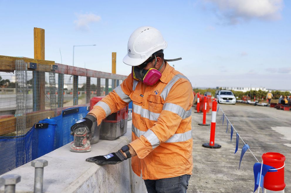  May 2024- Works on the barriers of the new Healesville-Koo Wee Rup Road bridge