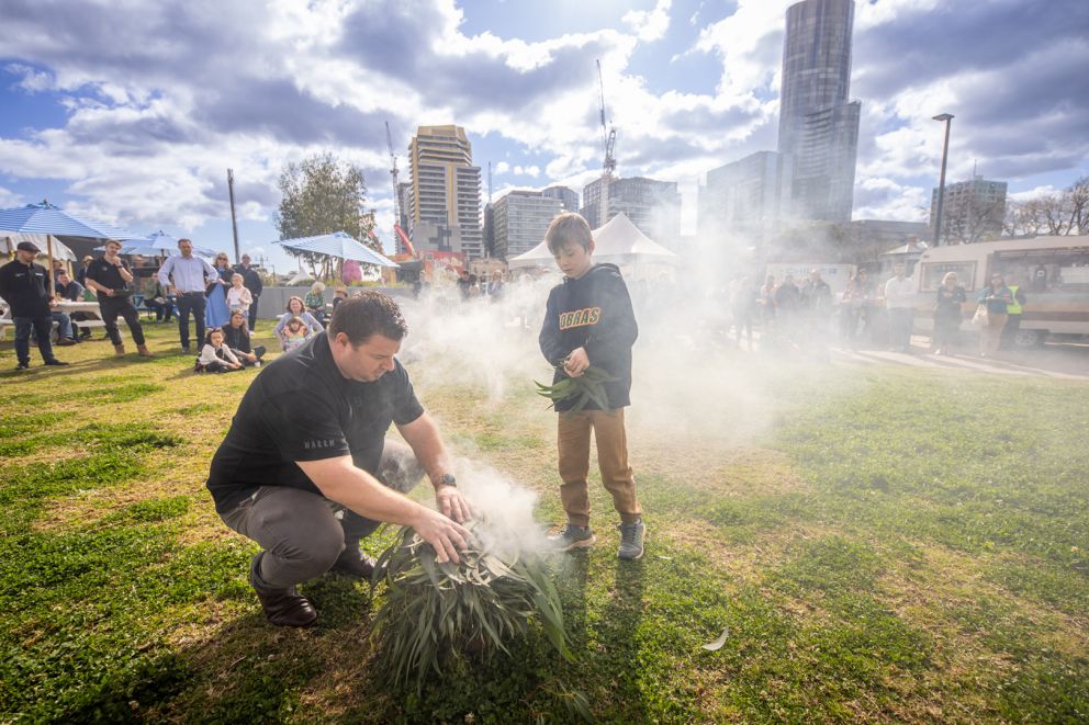  Smoking Ceremony at South Yarra Siding Reserve