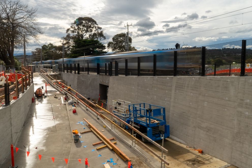 August 2024 – View of the new underpass. Looking towards Melba Avenue