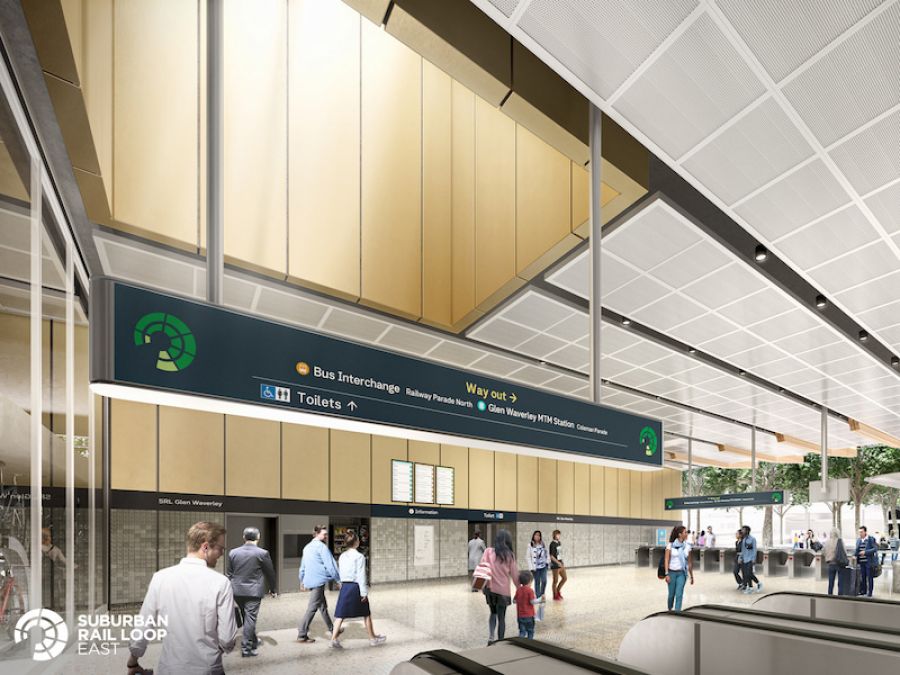 Render of Glen Waverley Station platform entrance