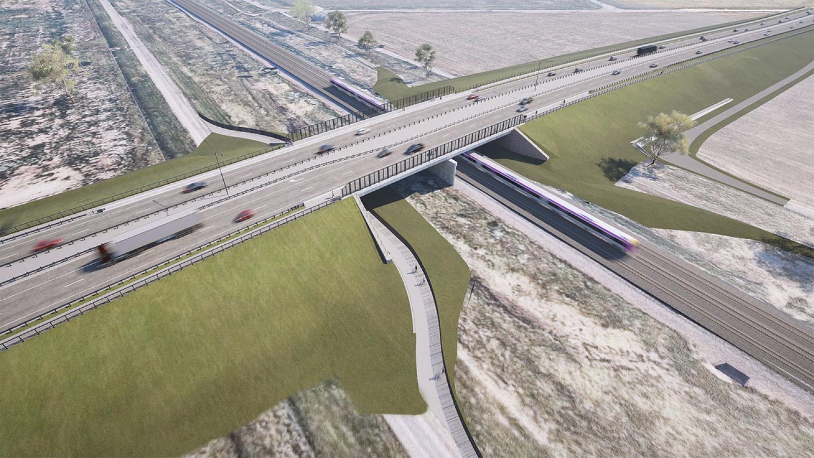 Artist's impression of the completed overpass