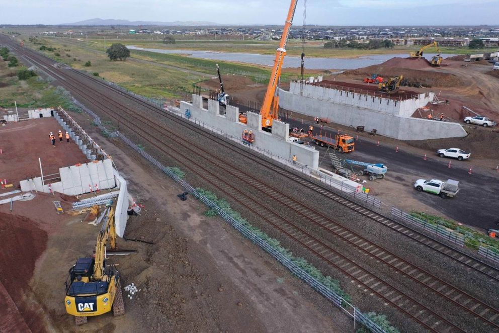 Built the bridge retaining walls and centre pier and poured around 2500 cubic metres of concrete