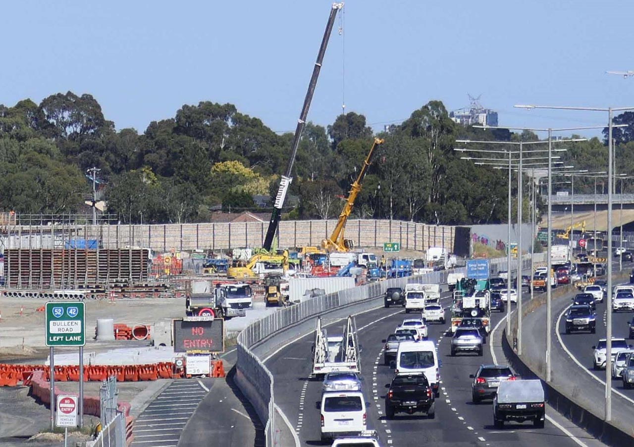 Preparing for new noise walls near Mountain View Road