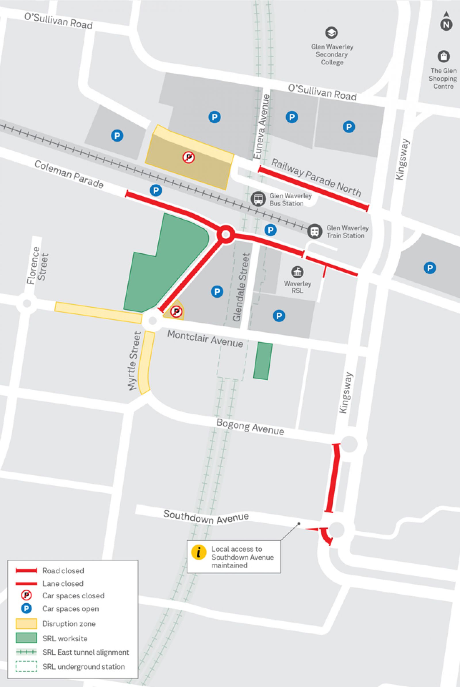 Works happening in GlenWaverley throughout May. 