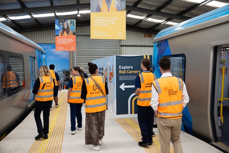 Participants of On Track to GROW at the Rail Academy in Newport