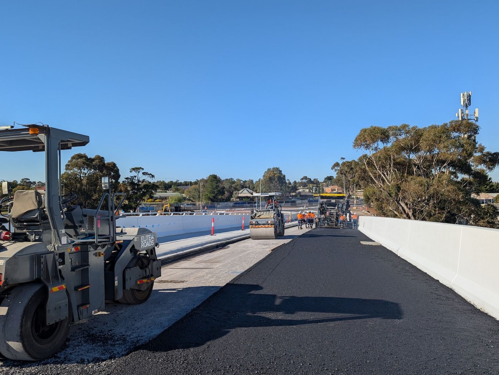 Old Calder Highway asphalting works