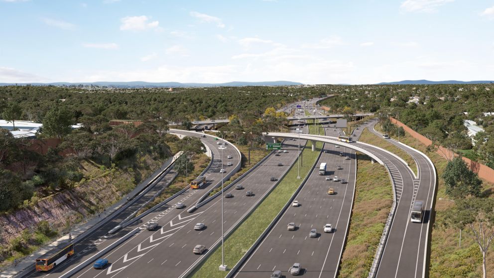 Busway flyover looking east