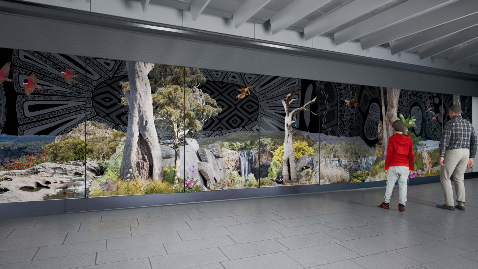 Concept image of the artwork at Town Hall Station