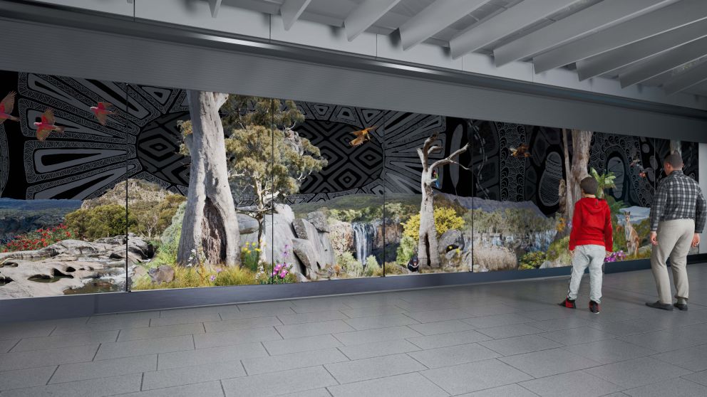 Concept image of the artwork at Town Hall Station