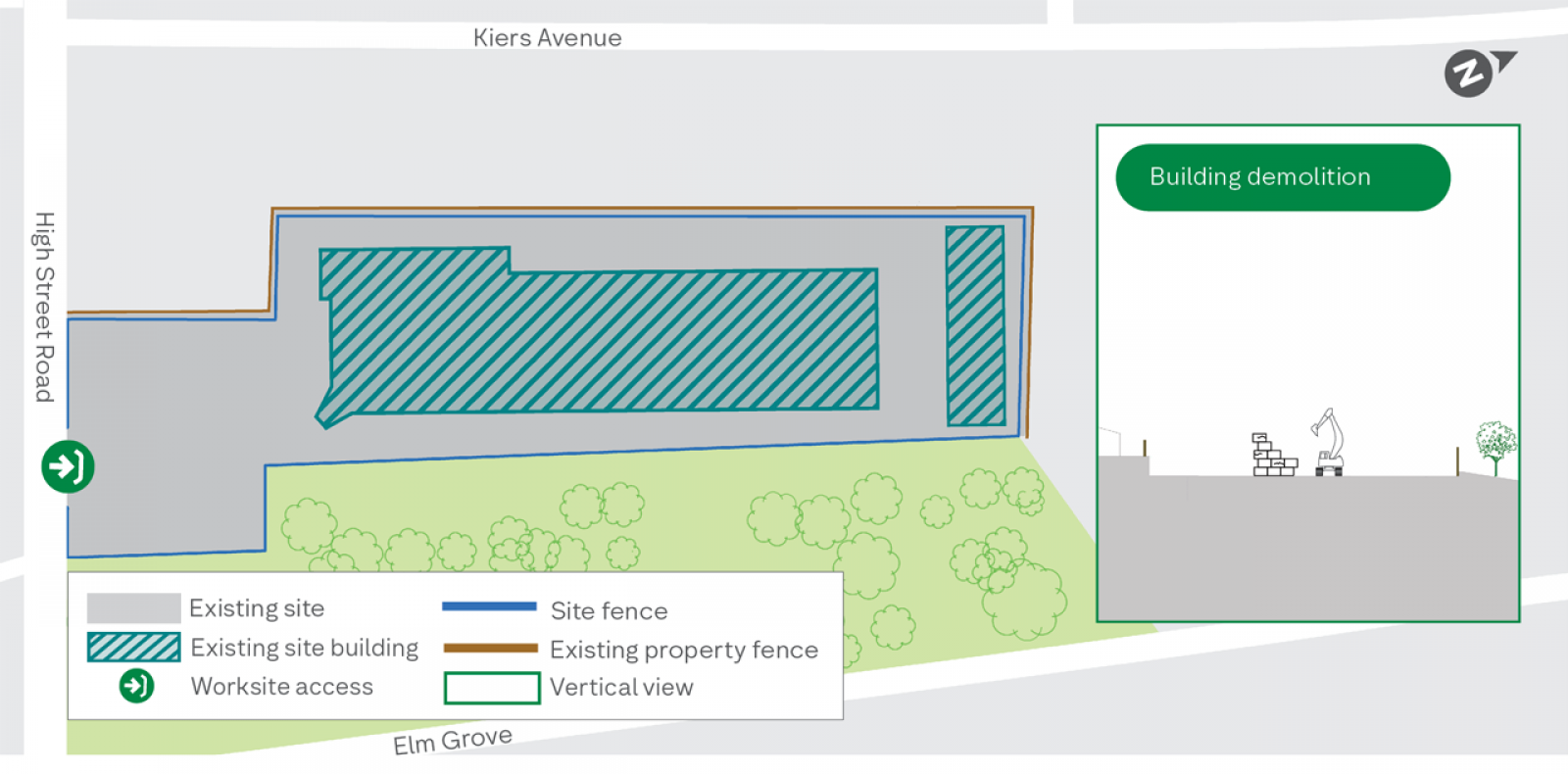 Map of emergency support facility in stage 1.