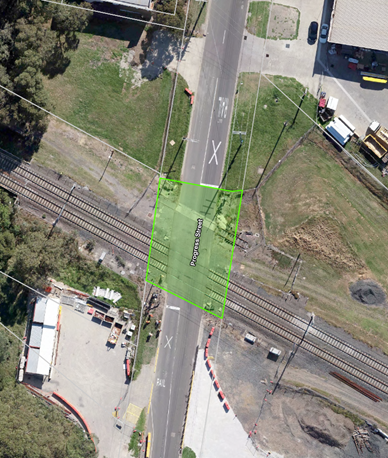 Map showing Progress Street closed at the level crossing