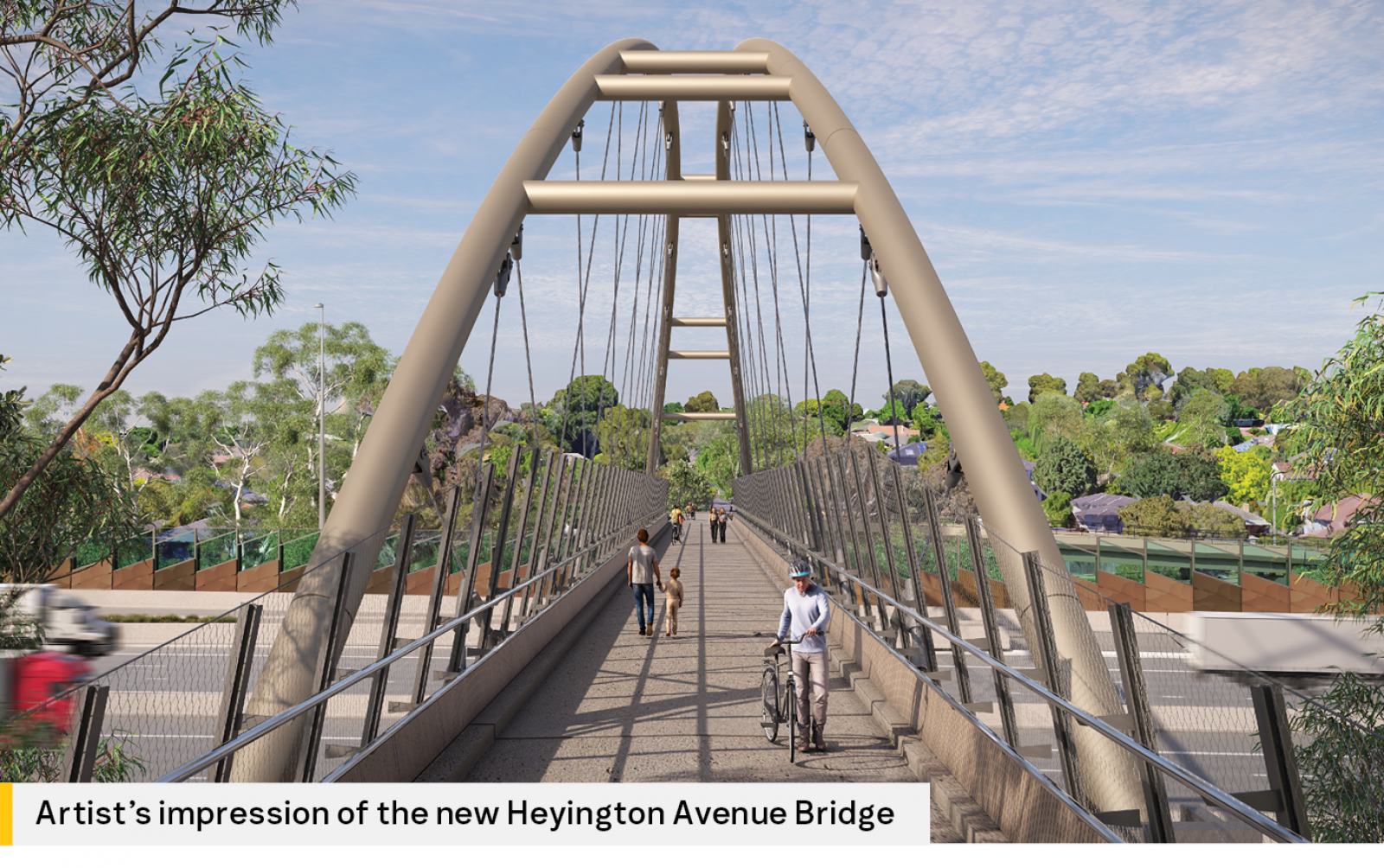 Artists impression of the new Heyington Avenue Bridge