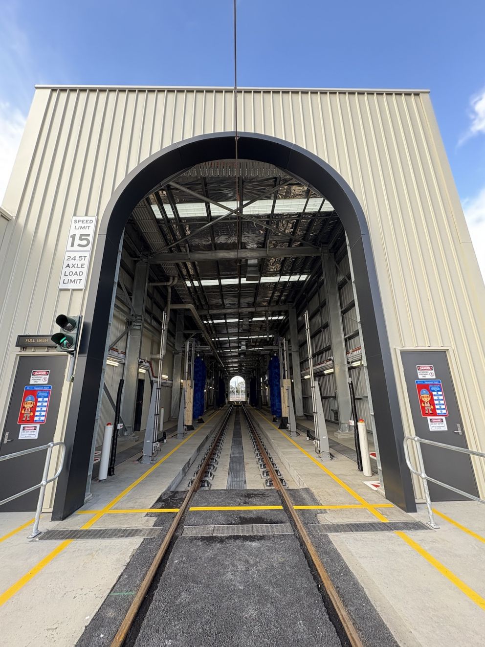 The train wash facility entrance